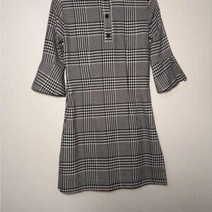 H&M Black and White Plaid Shift Dress